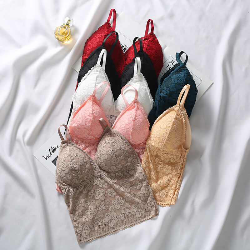 Elegant Floral Lace Crop Bra.