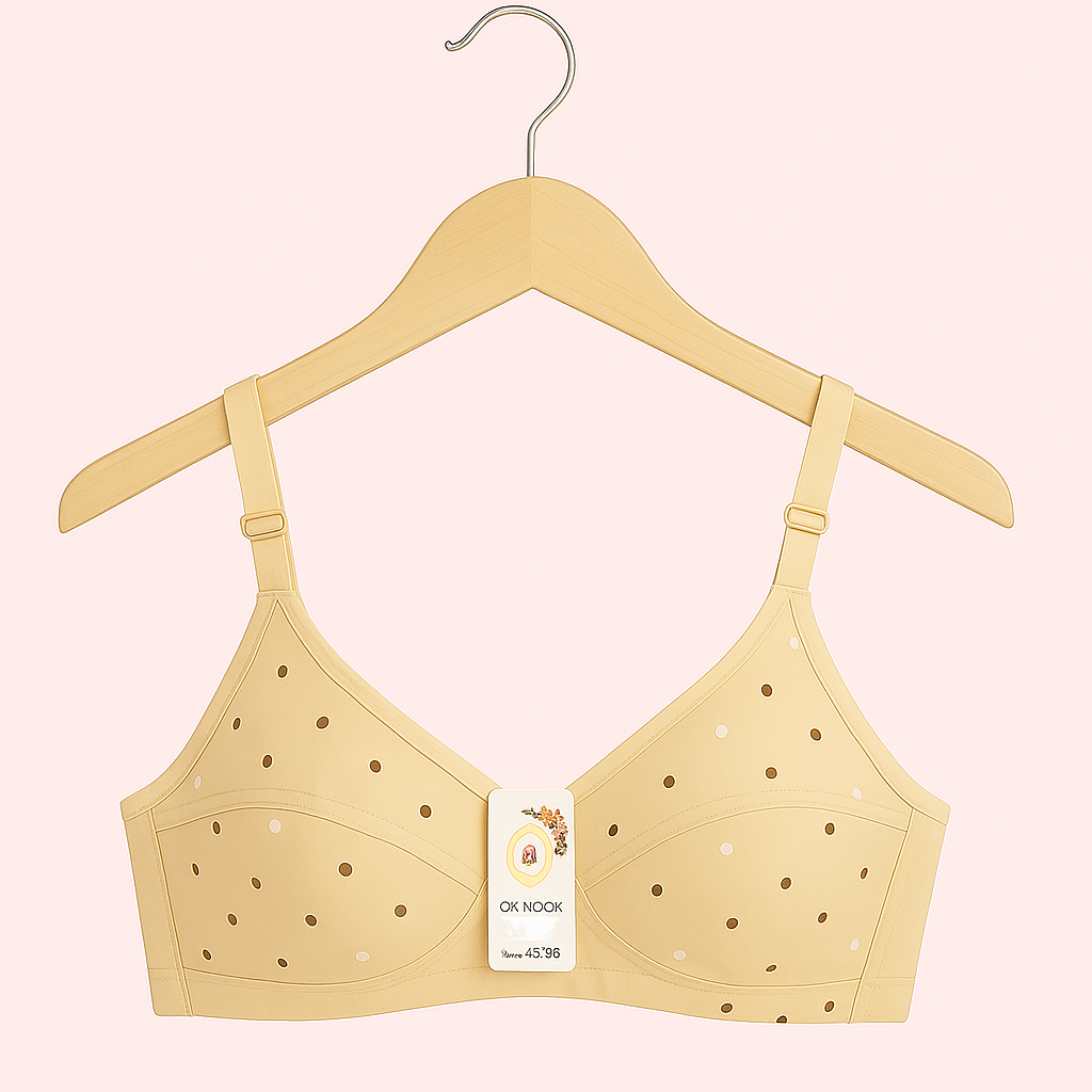 ( 𝐏𝐚𝐜𝐤 𝐨𝐟 𝟑 ) Soft Cotton Polka Dot Bra.