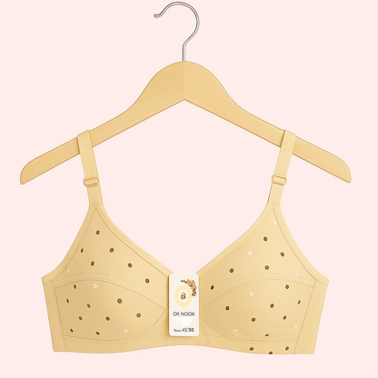 ( 𝐏𝐚𝐜𝐤 𝐨𝐟 𝟑 ) Soft Cotton Polka Dot Bra.
