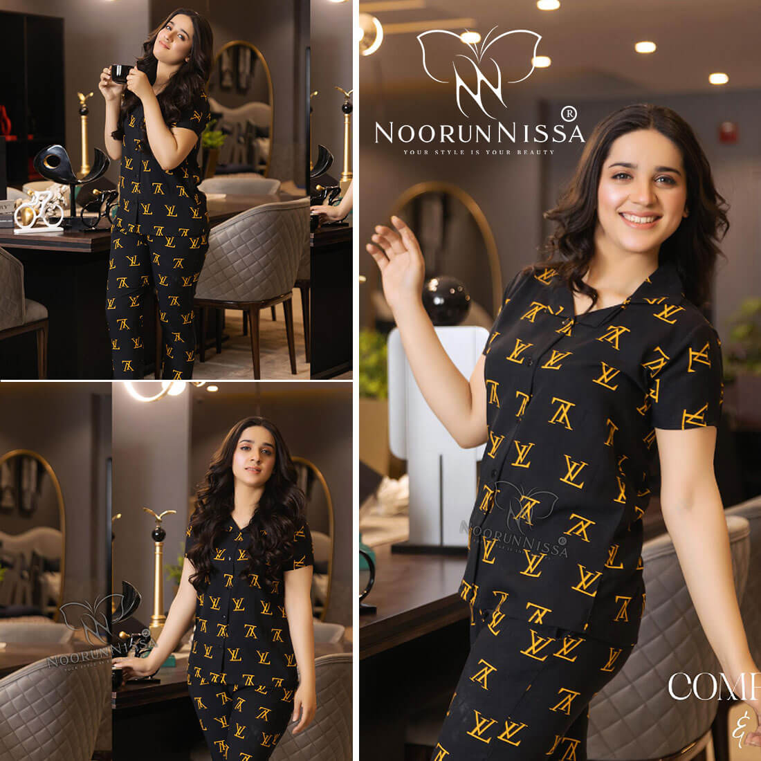 LV-Inspired Luxury Nightwear.
