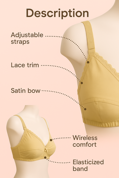 ( 𝐏𝐚𝐜𝐤 𝐨𝐟 𝟑 ) Non-Padded Soft Cup Bra.