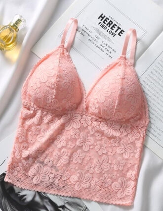 Elegant Floral Lace Crop Bra.
