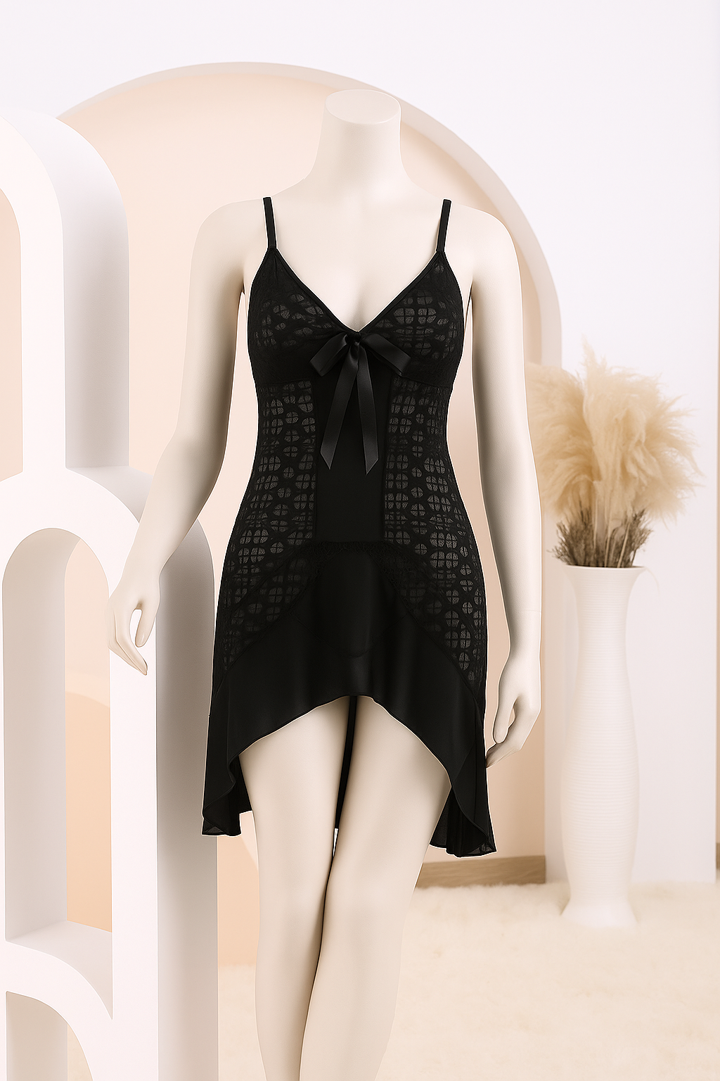 Elegant Lace Babydoll Nightwear.