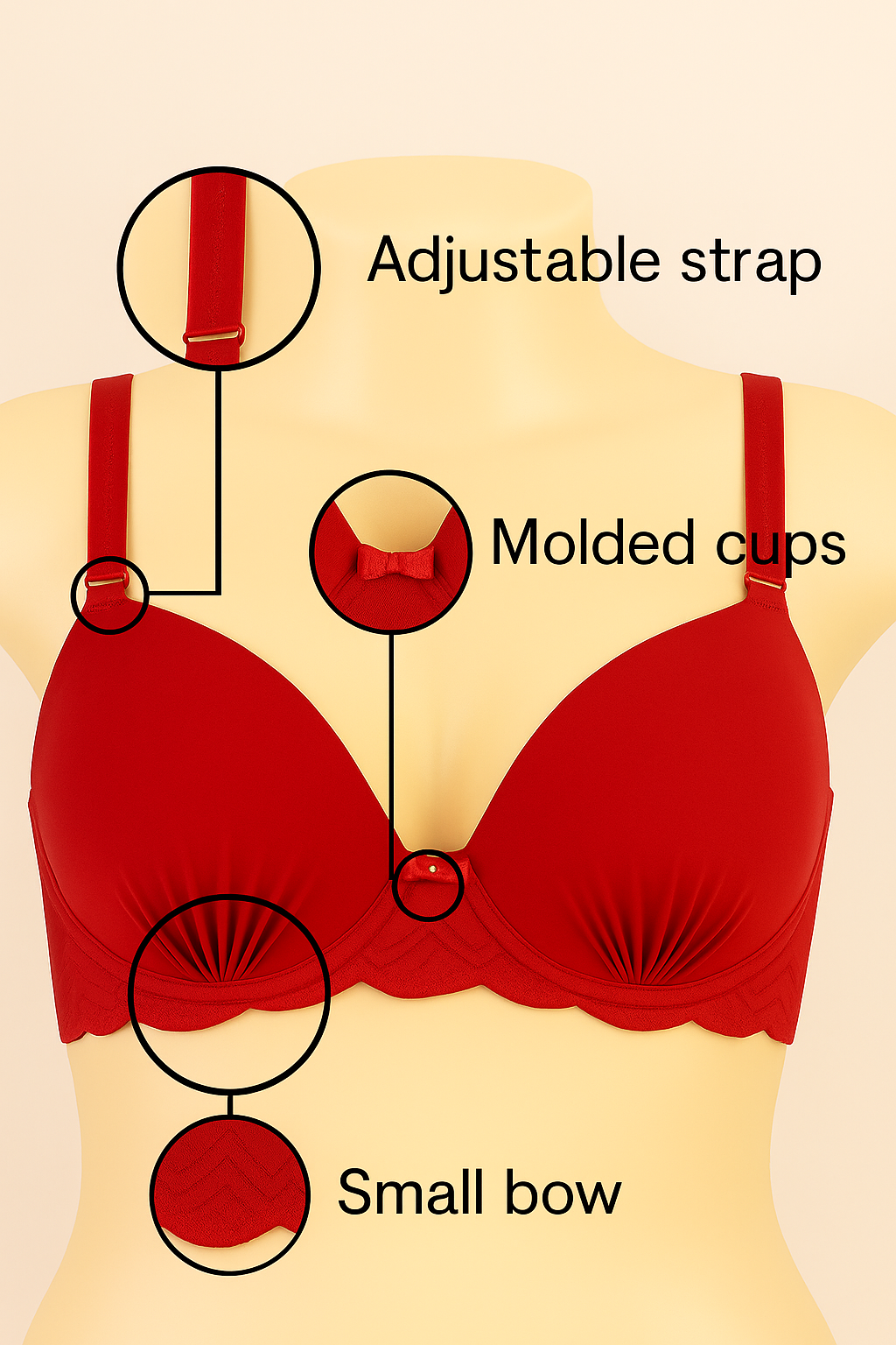 Padded Lace Push-Up Bra.