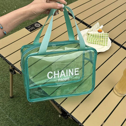 CHAİNE Transparent Makeup Travel Bag.