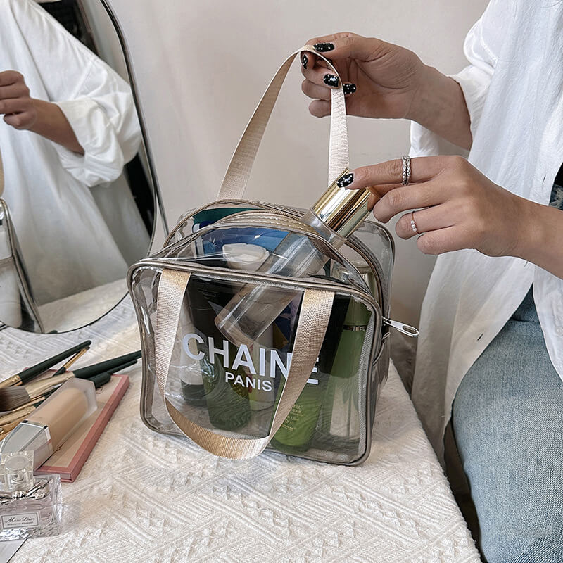 CHAİNE Transparent Makeup Travel Bag.