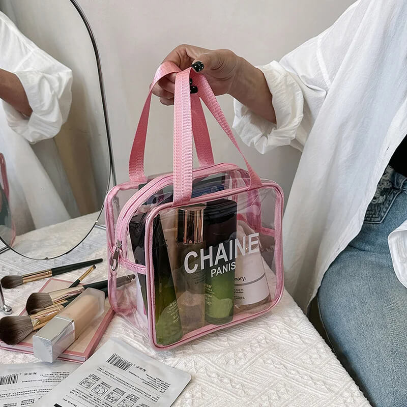 CHAİNE Transparent Makeup Travel Bag.
