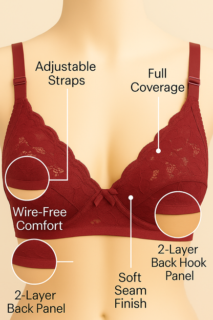 Non-Padded Lace Bra.