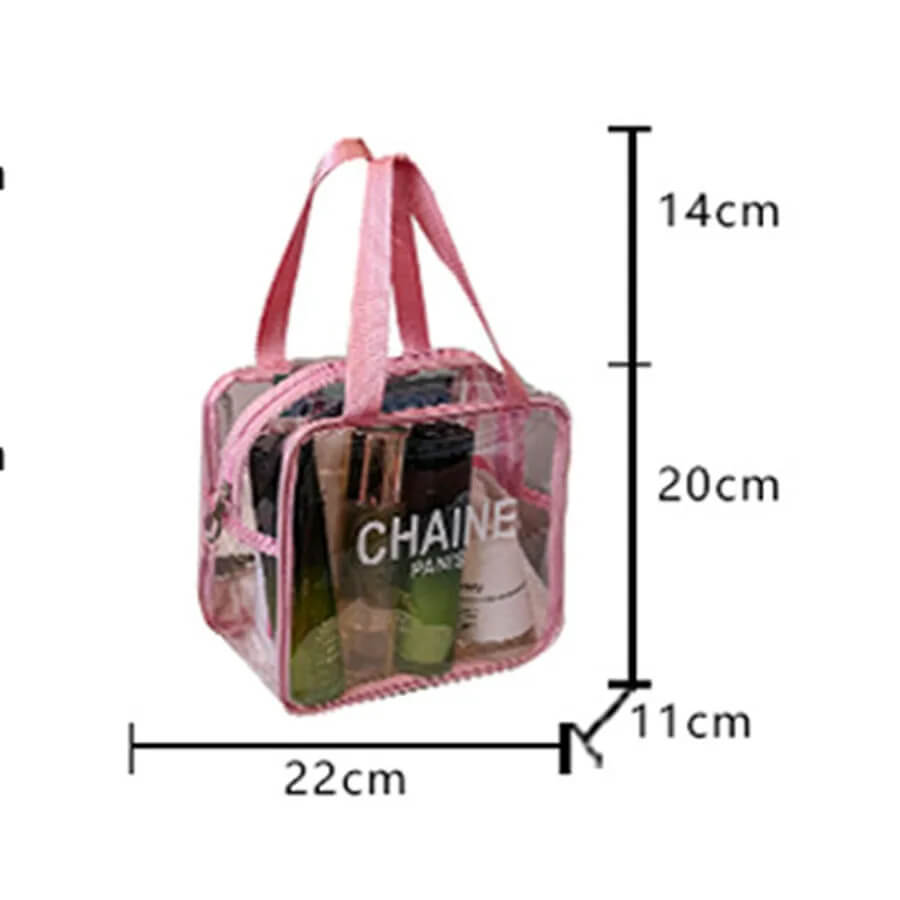 CHAİNE Transparent Makeup Travel Bag.