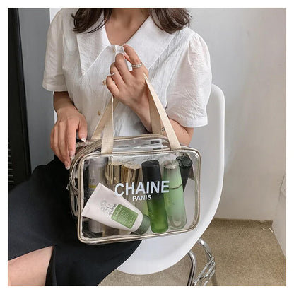 CHAİNE Transparent Makeup Travel Bag.