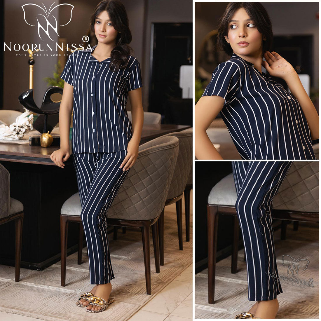 Urban Stripe Nightwear Set.